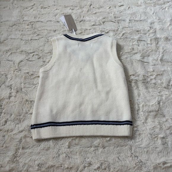NWT  John Lewis Heirloom Collection Size 2-3 Years White Cable Knit Sweater Vest - Picture 5 of 5